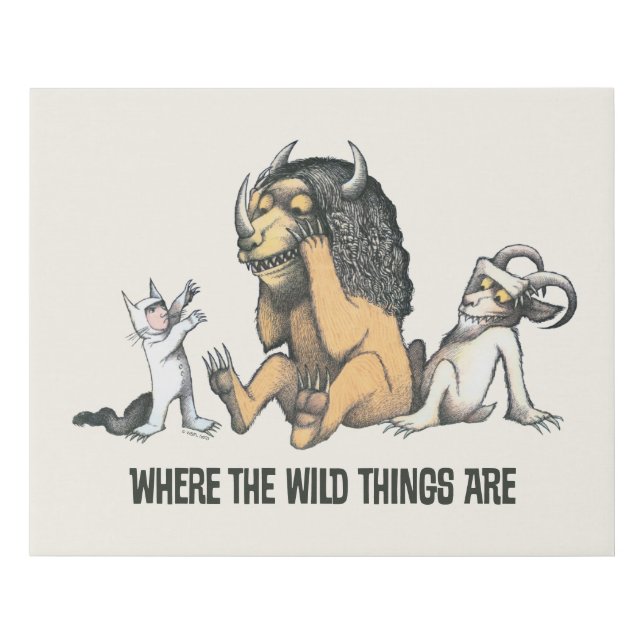 Max and the Wild Things Playing Faux Canvas Print (Front)