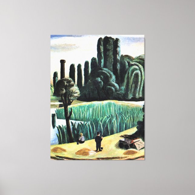 Max Beckmann - Seascape with Poplars,  Canvas Print (Front)