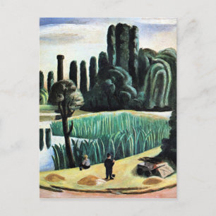 Max Beckmann - Seascape with Poplars, fine art Postcard