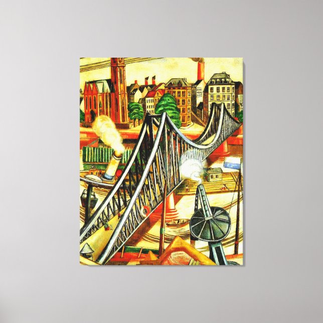 Max Beckmann - The Iron Bridge, fine art painting, Canvas Print (Front)