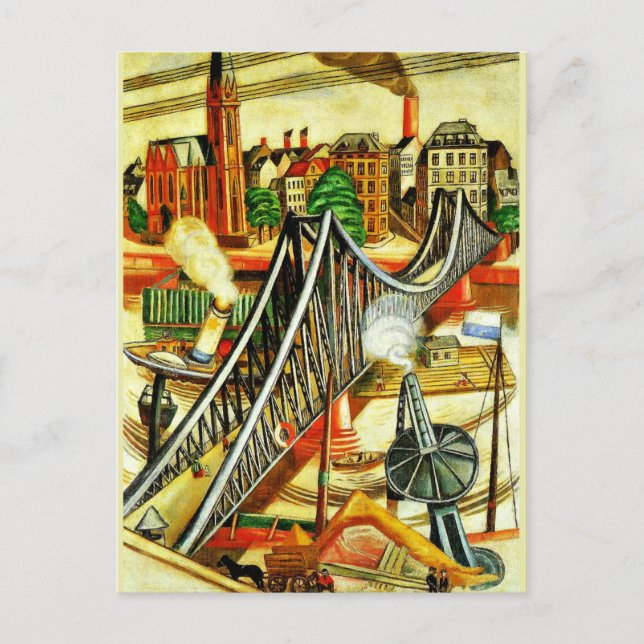 Max Beckmann - The Iron Bridge, fine art painting Postcard (Front)