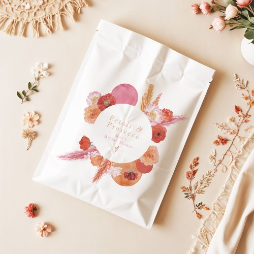 MAX Bright Floral Petals  Prosecco Bridal Shower Favor Bag