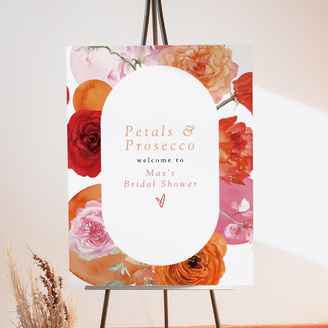 MAX Bright Floral Petals & Prosecco Bridal Shower Foam Board (Creator Uploaded)