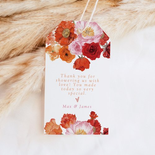 MAX Bright Floral Petals  Prosecco Bridal Shower Gift Tags