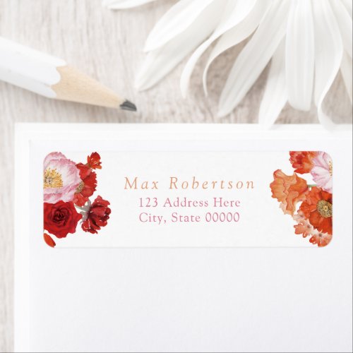 MAX Bright Floral Petals  Prosecco Bridal Shower Label
