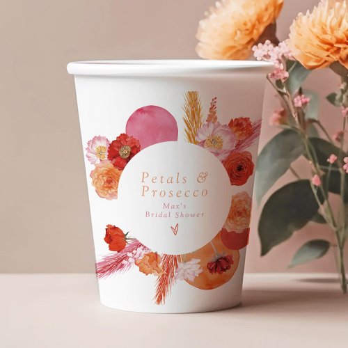 MAX Bright Floral Petals  Prosecco Bridal Shower Paper Cups