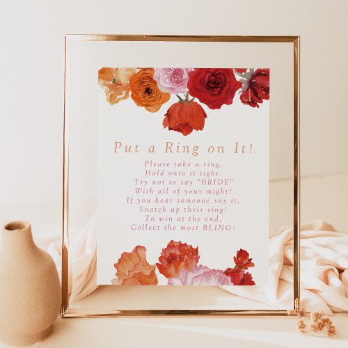 MAX Bright Floral Prosecco Put a Ring on It Game Poster