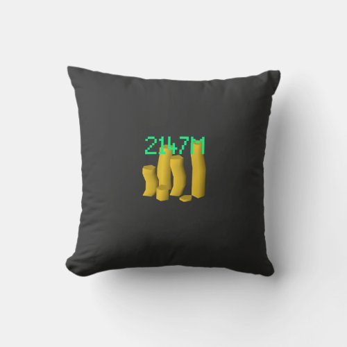 Max Cash Stack Runecape Gamer Throw Pillow