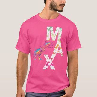 Max - Cool Boys Name With Colorful Dinosaurs T-Shirt