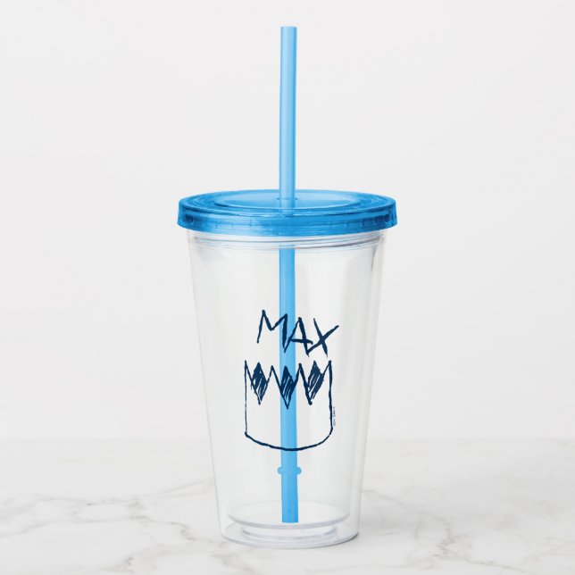 Max & Crown Sketch Acrylic Tumbler (Front)