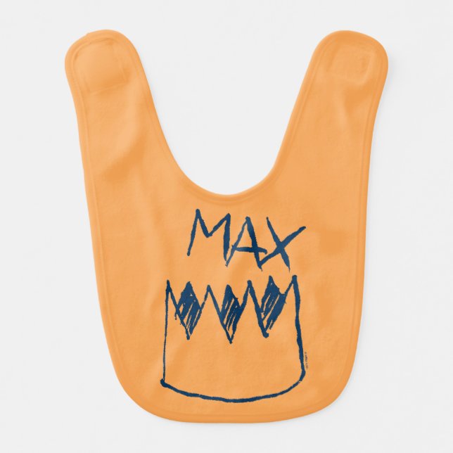 Max & Crown Sketch Baby Bib (Front)
