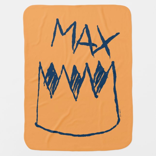 Max & Crown Sketch Baby Blanket (Front)