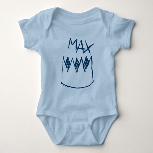 Max  Crown Sketch Baby Bodysuit