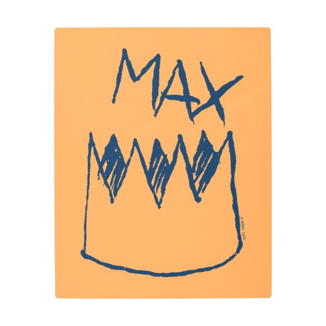 Max & Crown Sketch Metal Print (Front)