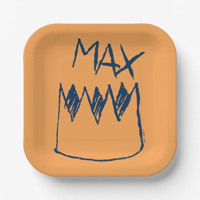 Max & Crown Sketch Paper Plates (Front)