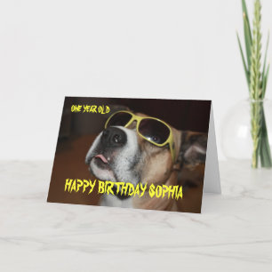 Max Dog Birthday Card for One year Old