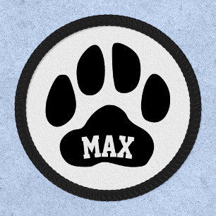 Max Dog Paw Print with Custom Name Patch