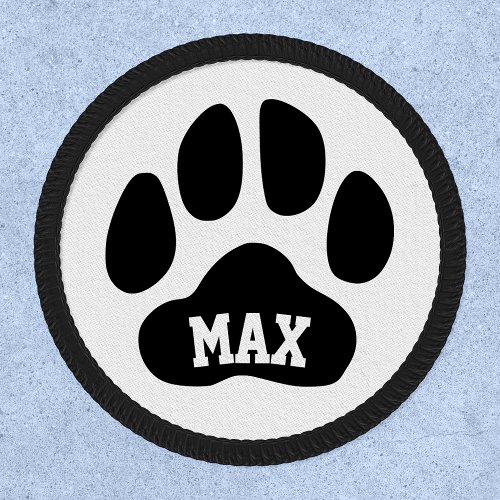 Max Dog Paw Print with Custom Name Patch