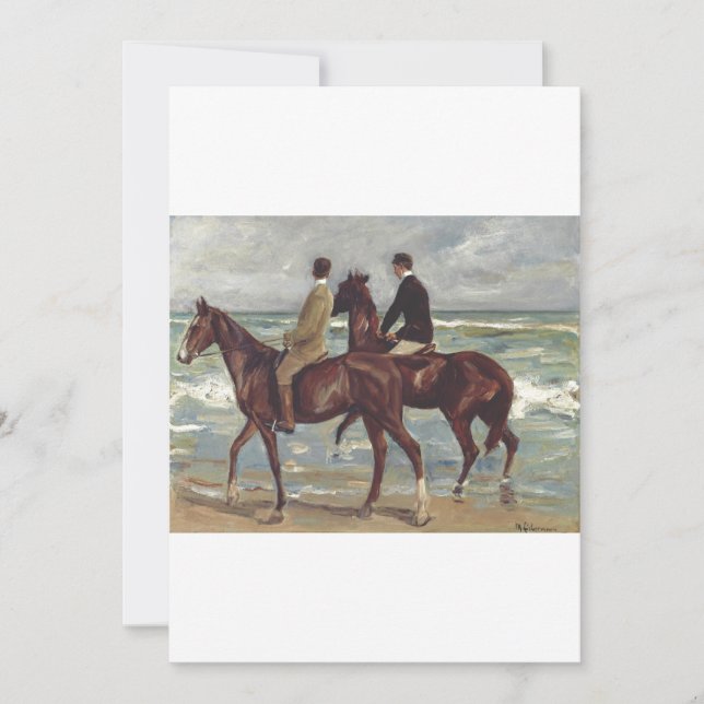 Max Liebermann: Two Riders on the Beach Art Invitation (Front)
