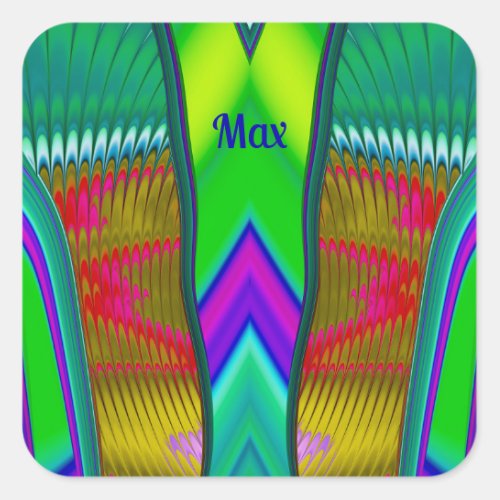 MAX  Multicoloured 3D  Square Sticker