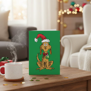 Max the Dog in Santa Hat Card