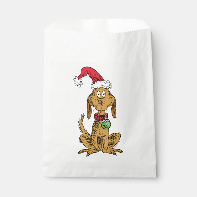Max the Dog in Santa Hat Favor Bag (Front)