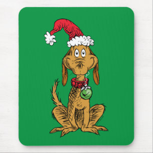 Max the Dog in Santa Hat Mouse Pad