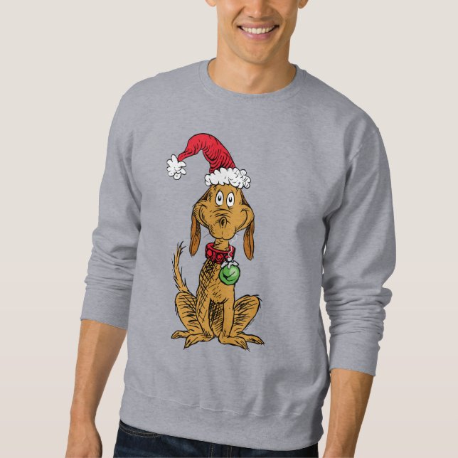 Max the Dog in Santa Hat Sweatshirt (Front)
