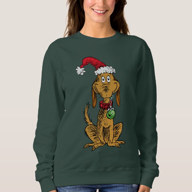 Max the Dog in Santa Hat Sweatshirt (Front)