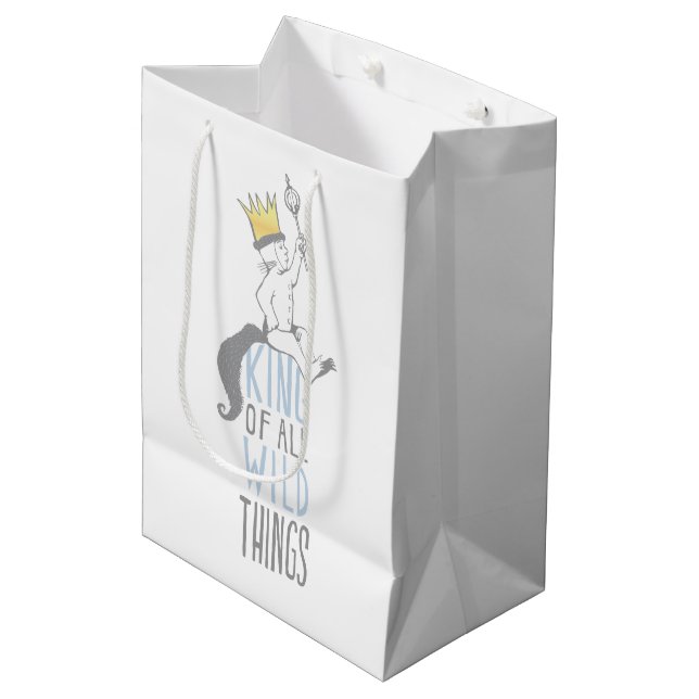 Max | The King of All Wild Things - Blue Medium Gift Bag (Front Angled)