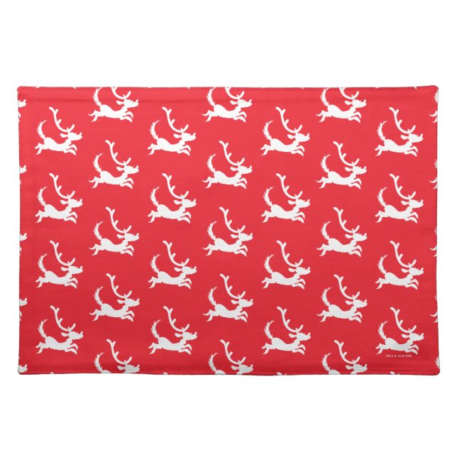 Max the Reindeer Silhouette Cloth Placemat (Front)