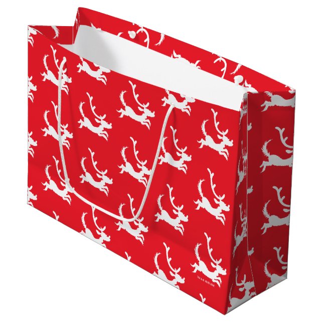 Max the Reindeer Silhouette Large Gift Bag (Front Angled)