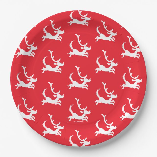 Max the Reindeer Silhouette Paper Plates (Front)