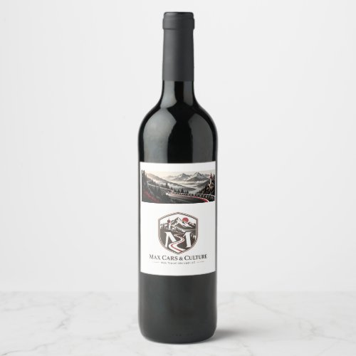 Max Travel Abroad Alpine Road Trip Wine Label