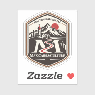 Max Travel Abroad Alps Road Cream Trip Sticker