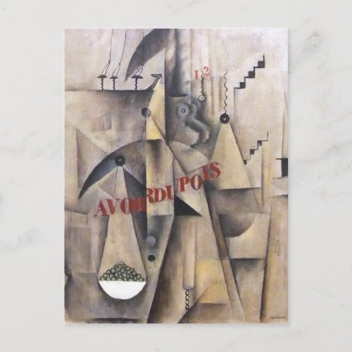 Max Weber Cubism Painting Postcard