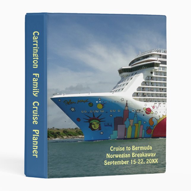 Maxed Bow Personalized Cruise Planner Mini Binder (Front/Spine)