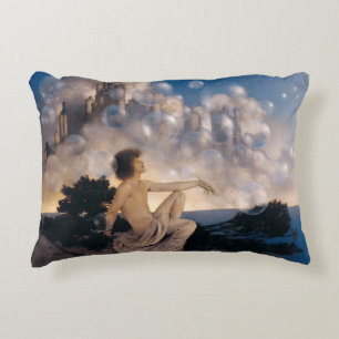Maxfield Parrish Air Castles 1904 Vintage Fantasy Accent Pillow