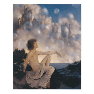 Maxfield Parrish Air Castles 1904 Vintage Fantasy Faux Canvas Print