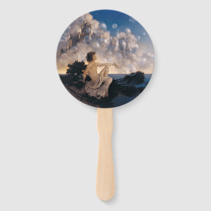 Maxfield Parrish Air Castles 1904 Vintage Fantasy  Hand Fan