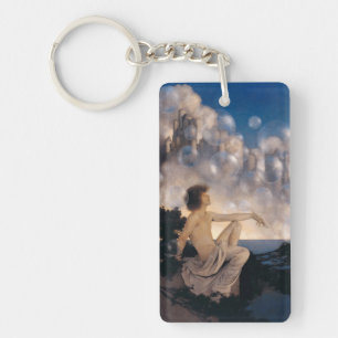 Maxfield Parrish Air Castles 1904 Vintage Fantasy Keychain