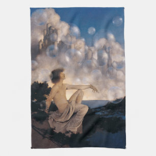Maxfield Parrish Air Castles 1904 Vintage Fantasy  Kitchen Towel