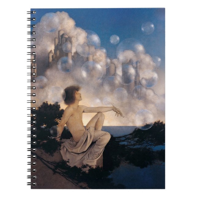 Maxfield Parrish Air Castles 1904 Vintage Fantasy  Notebook (Front)