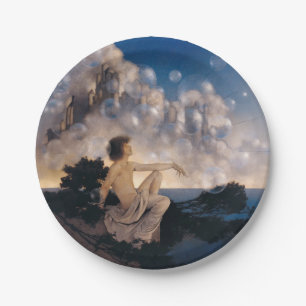 Maxfield Parrish Air Castles 1904 Vintage Fantasy  Paper Plates
