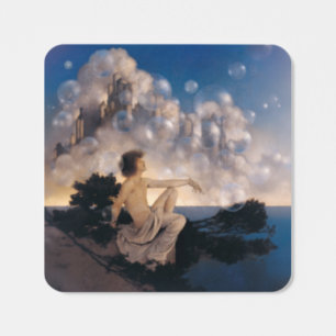 Maxfield Parrish Air Castles 1904 Vintage Fantasy Square Sticker
