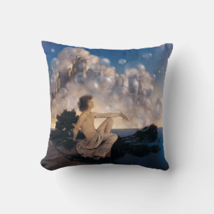 Maxfield Parrish Air Castles 1904 Vintage Fantasy Throw Pillow