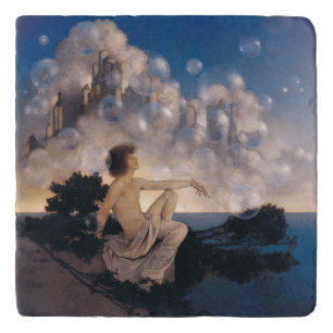 Maxfield Parrish Air Castles 1904 Vintage Fantasy  Trivet
