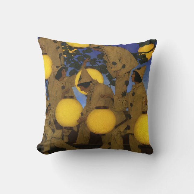 Maxfield Parrish art style Throw Pillow (Front)
