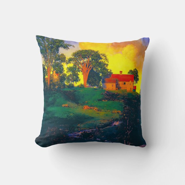 Maxfield Parrish art Throw Pillow (Front)