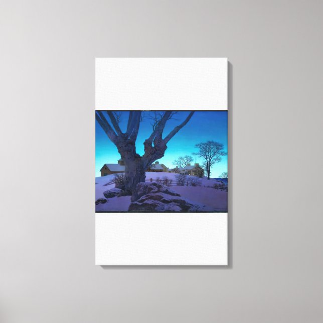 Maxfield Parrish - Hill Top Farm, Winter Canvas Print (Front)